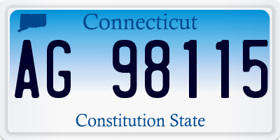 CT license plate AG98115