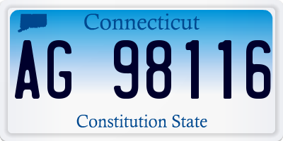 CT license plate AG98116