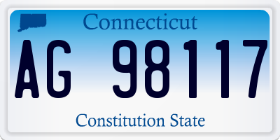 CT license plate AG98117