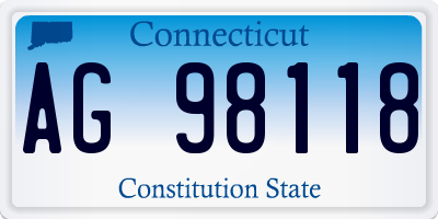 CT license plate AG98118