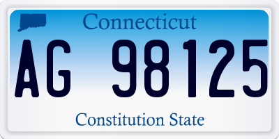 CT license plate AG98125