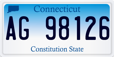 CT license plate AG98126