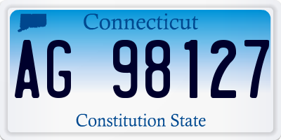 CT license plate AG98127