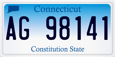 CT license plate AG98141