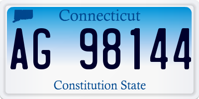 CT license plate AG98144