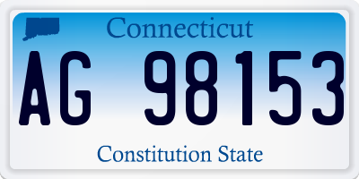 CT license plate AG98153