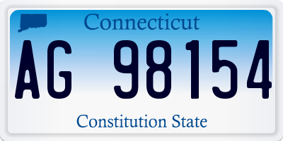 CT license plate AG98154