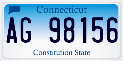 CT license plate AG98156