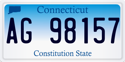 CT license plate AG98157