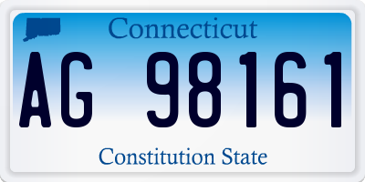 CT license plate AG98161