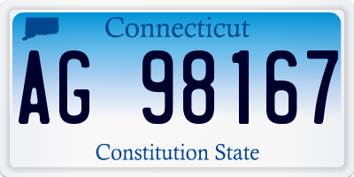 CT license plate AG98167