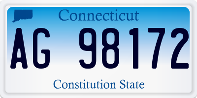 CT license plate AG98172