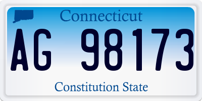 CT license plate AG98173