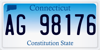 CT license plate AG98176