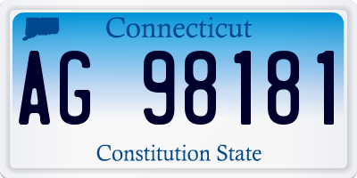 CT license plate AG98181