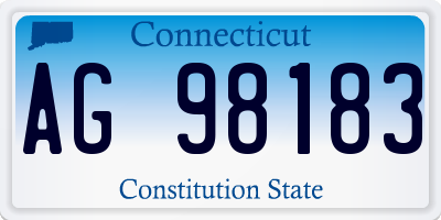 CT license plate AG98183