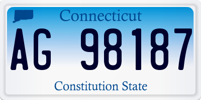 CT license plate AG98187