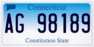 CT license plate AG98189