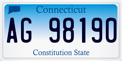 CT license plate AG98190