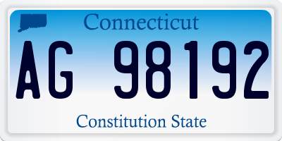 CT license plate AG98192