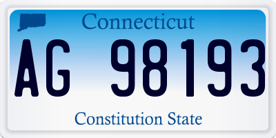 CT license plate AG98193