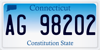 CT license plate AG98202