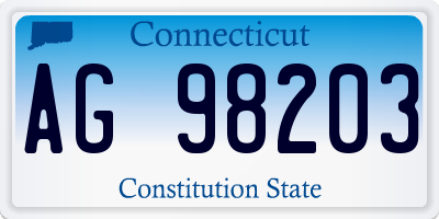 CT license plate AG98203