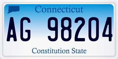 CT license plate AG98204