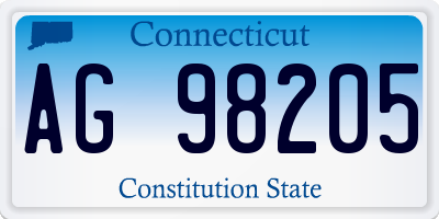 CT license plate AG98205