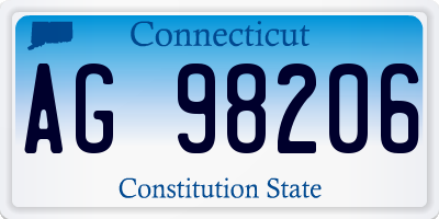 CT license plate AG98206