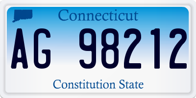 CT license plate AG98212