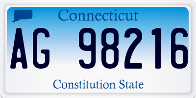 CT license plate AG98216