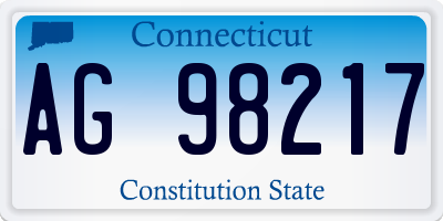CT license plate AG98217