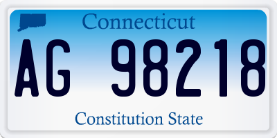 CT license plate AG98218