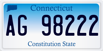 CT license plate AG98222