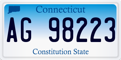 CT license plate AG98223