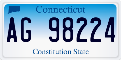 CT license plate AG98224