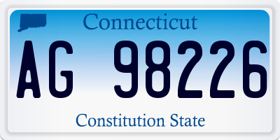 CT license plate AG98226