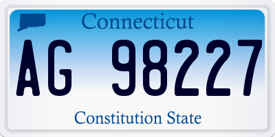 CT license plate AG98227