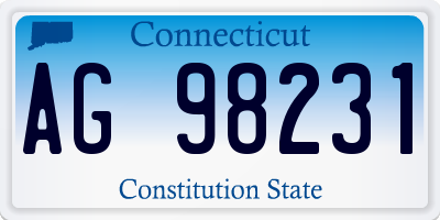 CT license plate AG98231