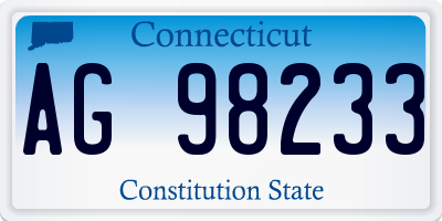 CT license plate AG98233