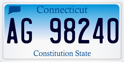 CT license plate AG98240