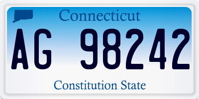 CT license plate AG98242