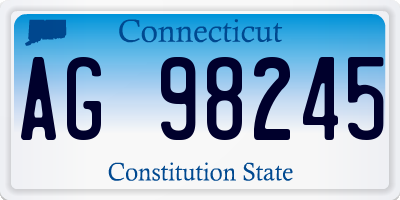 CT license plate AG98245