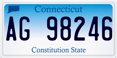 CT license plate AG98246