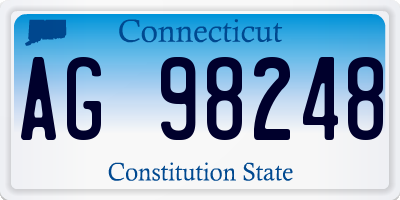 CT license plate AG98248