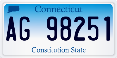 CT license plate AG98251