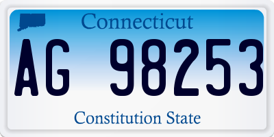 CT license plate AG98253