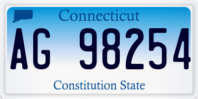 CT license plate AG98254