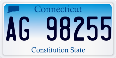 CT license plate AG98255